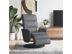 Vidaxl Cadeira Massagens Reclinável C/apoio Pés Couro Artificial Cinza