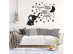 Adesivos De Pvc Amovíveis Muraux Maternelle Éléphant Autocollants Mâle Bébé Chambre Décoration Rêve Taille Lune Étoiles Enfants Décalcomanies 71x57cm