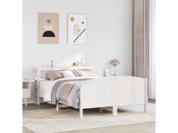 Vidaxl Cama Sem Colchão 120x190 Cm Madeira De Pinho Maciça Branco