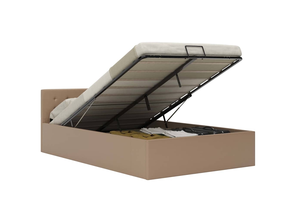 Bed Frame, Bed Frames Vidaxl Marrom Couro Artificial (140 X 200 Cm)