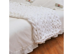 Manta Grossa de Lã Tricotada À Mão para Cama Sofá Cobertor Chenille Quente o Inverno, Macio, Quente, Ideal Par