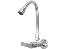 Torneira De Cozinha Flexível Em Aço Inoxidável, Montada Na Parede, Com Rotação De 360° E Monocomando.