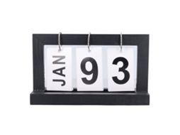 Mali calendário de Mesa de Madeira com Viramento em Pé Estilo Nórdico Vintage para Escritório e Lar Preto