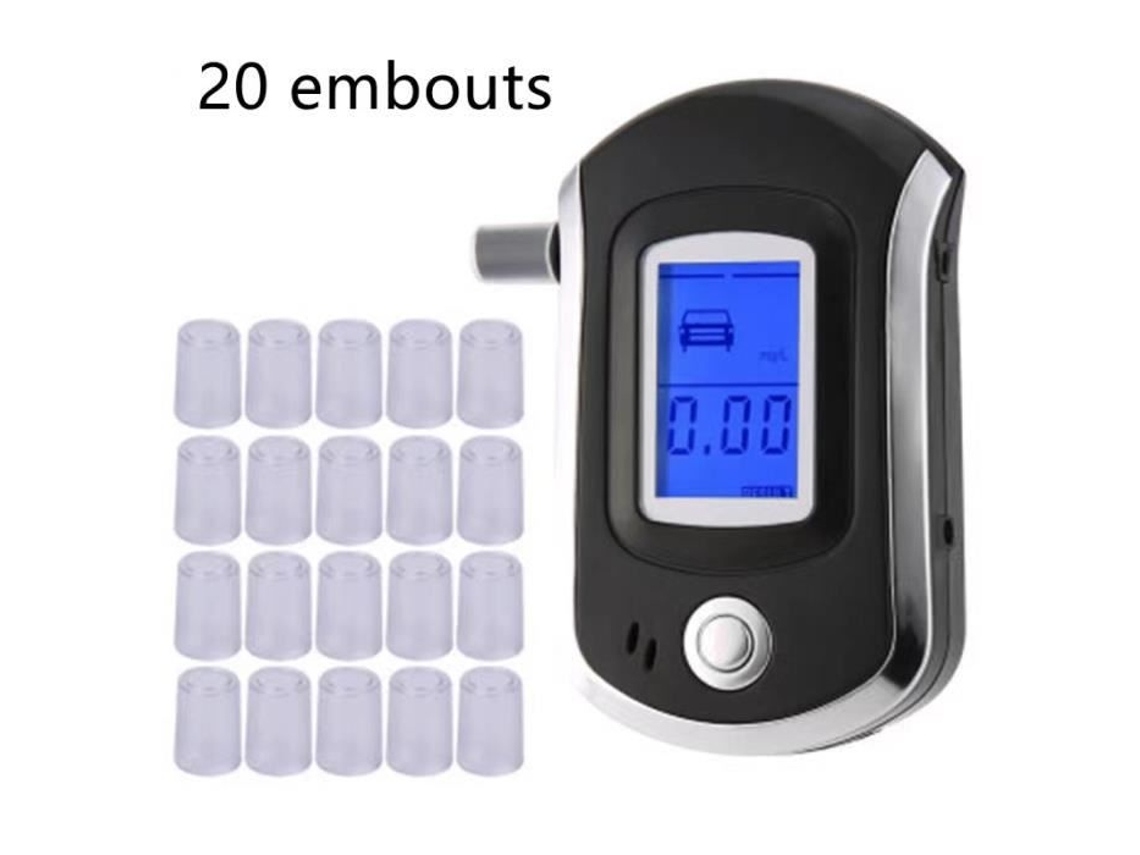 Bafômetro Eletrônico, Bafômetro Portátil Com Visor Lcd Digital, Semicondutor Profissional Com Alarme E 20 Bicos.(fmy)
