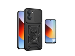 Kit Película Protectora De Hydrogel Frente Capa De Proteção Militar Magnética Janela Gift4me Para Xiaomi Redmi A7 - Preto