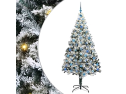 Conjunto 1 Árvore De Natal Artificial Vidaxl Branco Pvc (210 Cm)