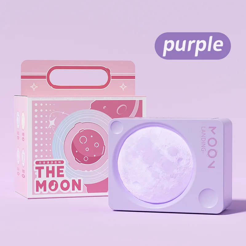 Caixa De Som Bluetooth (roxa) De Alta Fidelidade Com Luz Ambiente Colorida.