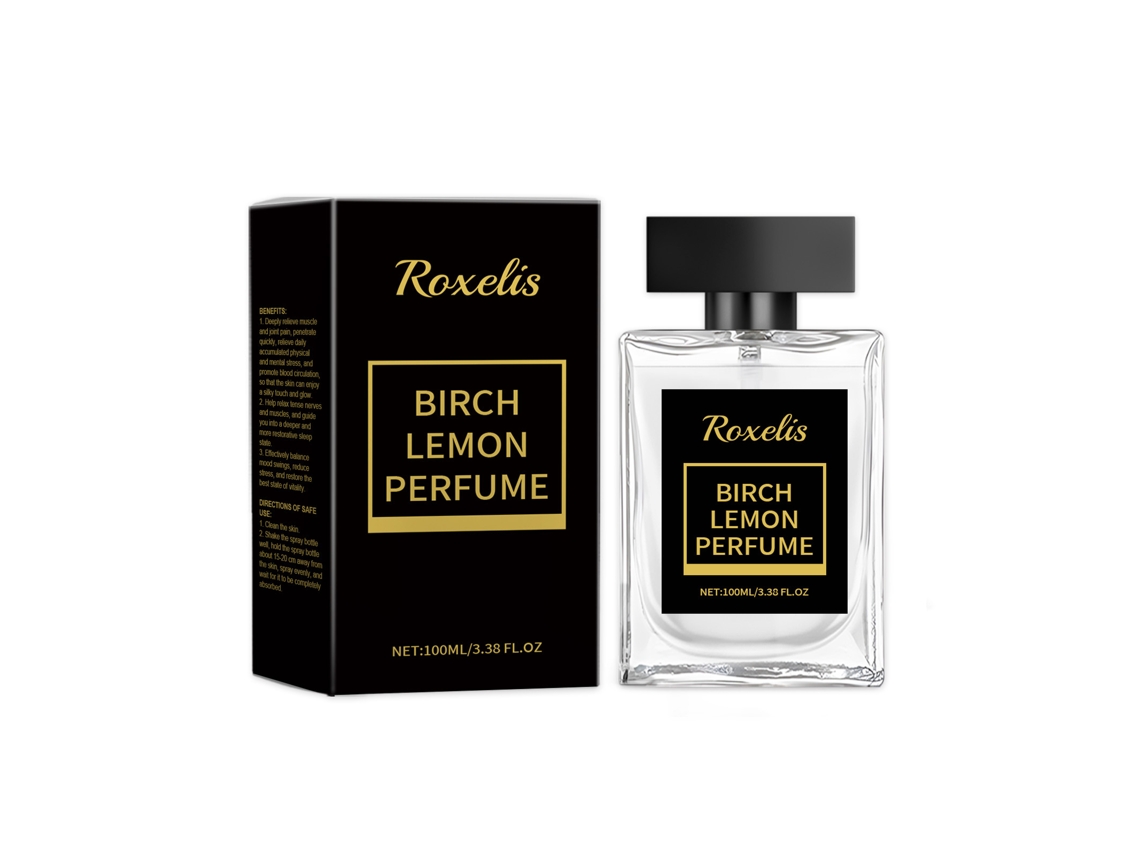 Perfume LAXISCREED Roxelis Masculino, Aroma de Betula e Limão, Duradouro, Natural e Facilmente Transportável