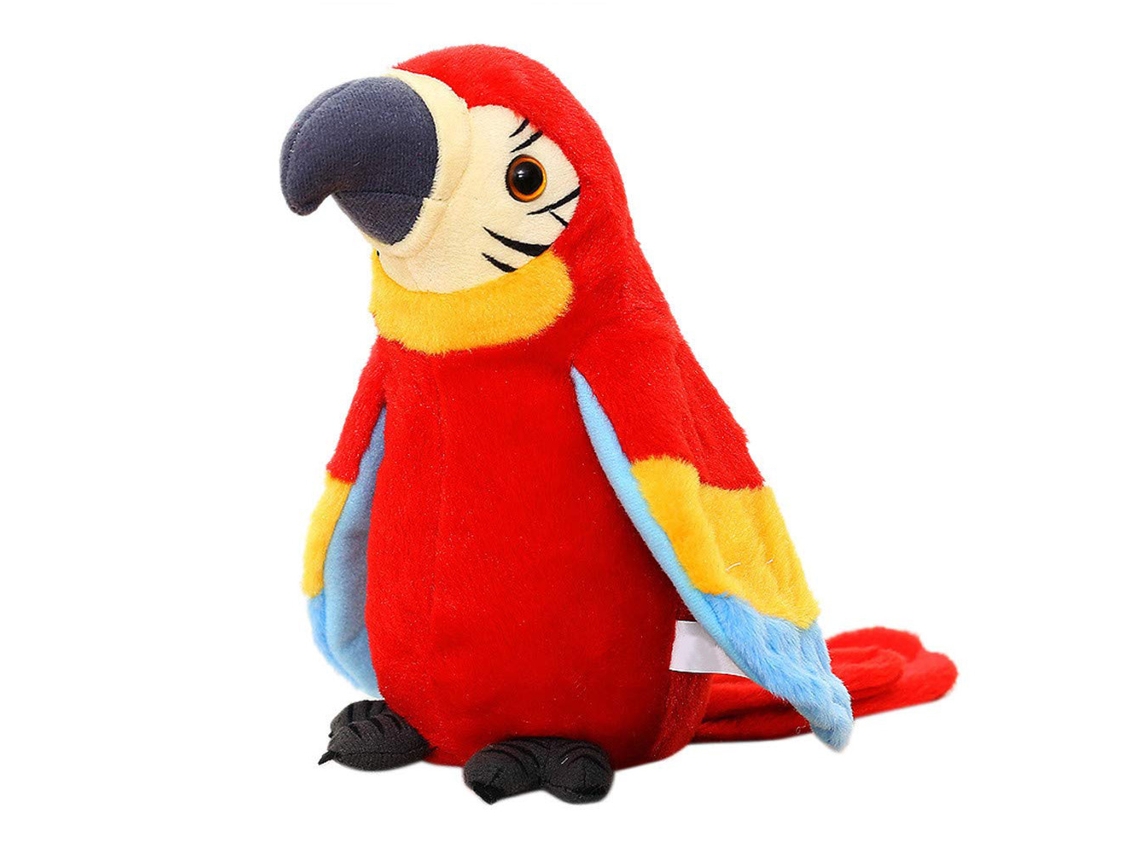 Mali brinquedo de Pelúcia Papagaio Falante Elétrico Repete o Que Você Diz Presente para Crianças