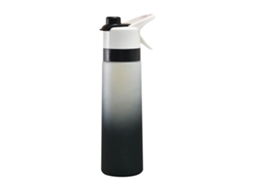 Garrafa de Água Esportiva Unissex com Spray de Espuma Degradê, Copo de Plástico Colorido para Água com Spray. MDUG (preto)