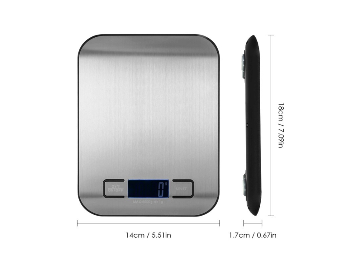 Balança de cozinha AQUAFORGE digital, compacta, com visor LCD, 0,1 G, 500 G