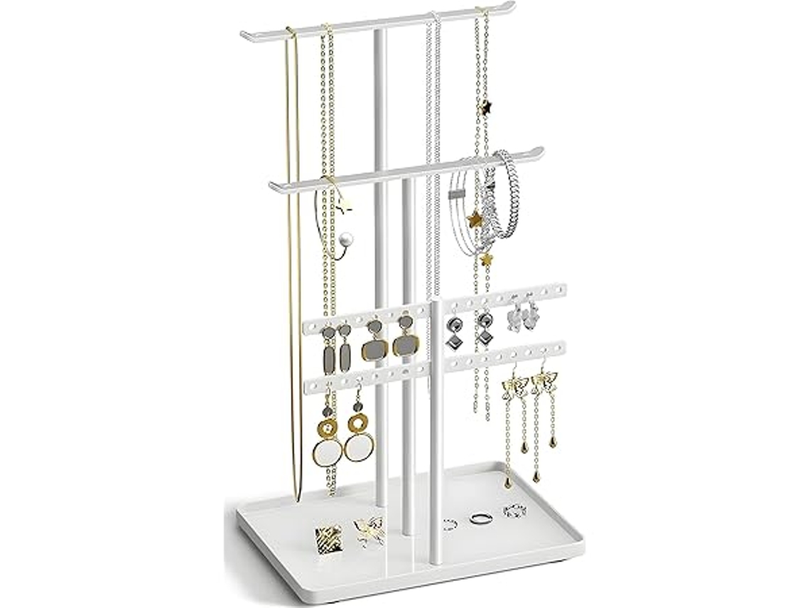 Organizador de Joias, Suporte para 32 Cm Altura, 4 Prateleiras, Resistente e Duradouro, Ideal Guardar Colares Perfumes Impermeável STELASPLEN