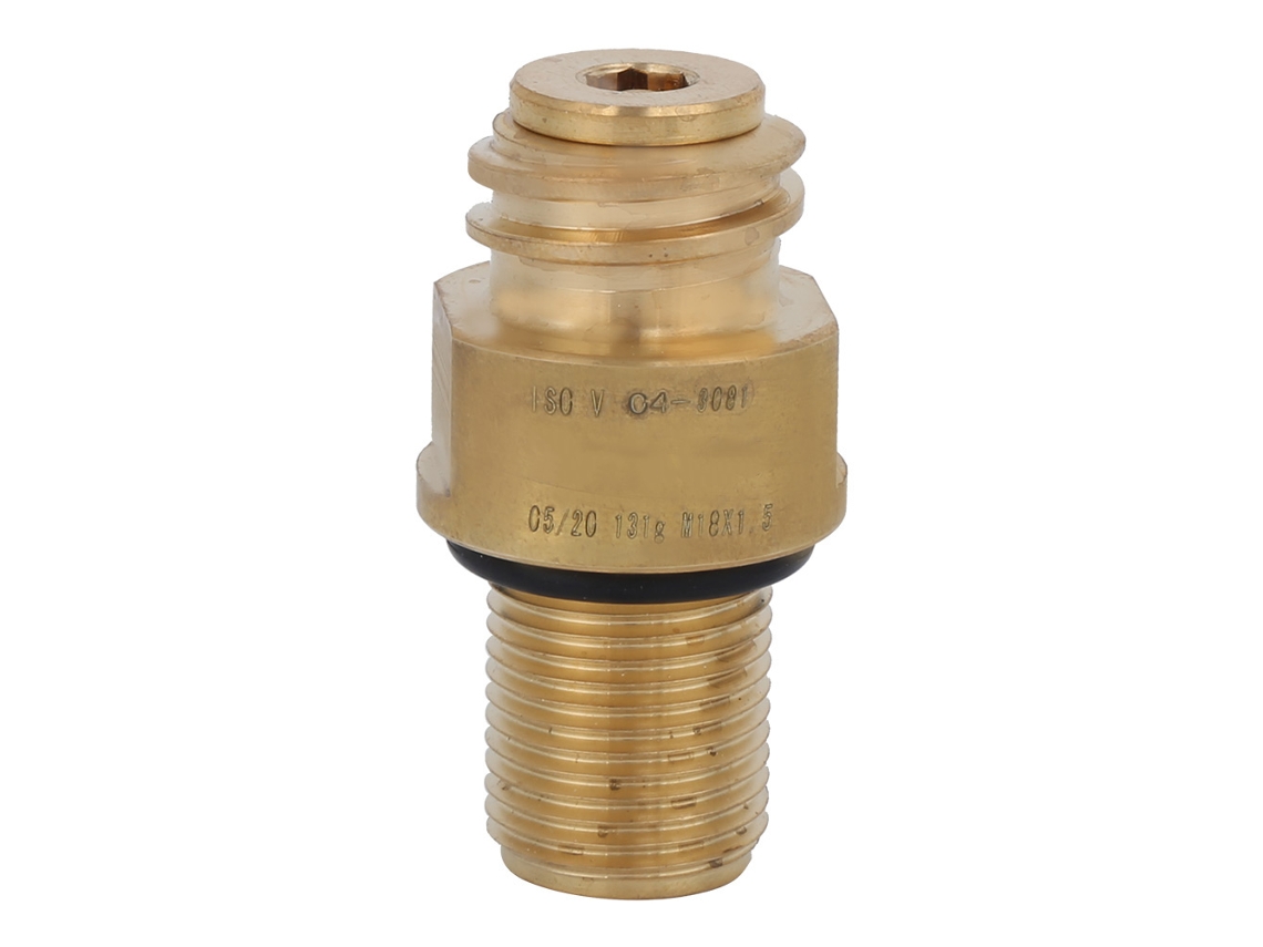 Adaptador de válvula de CO2 em latão, conversor de rosca M18 x 1,5, peça de reposição para máquina de água.