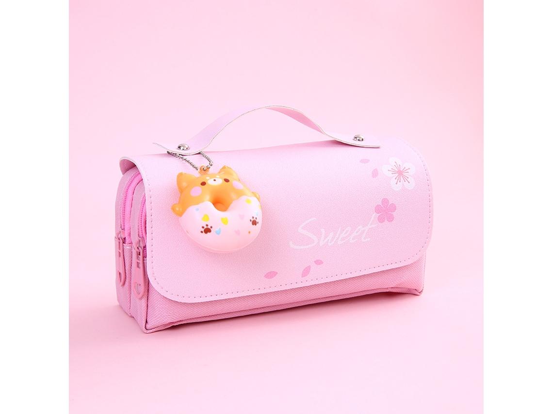 Estojo de Lápis Fofo e Espaçoso, Porta canetas Criativo em Estilo Coreano, Material Escolar para Meninas MDUG (estilo Rosa 3)