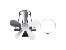 Ventilador de lareira Primerox magnético de parede com 5 pás térmico prata