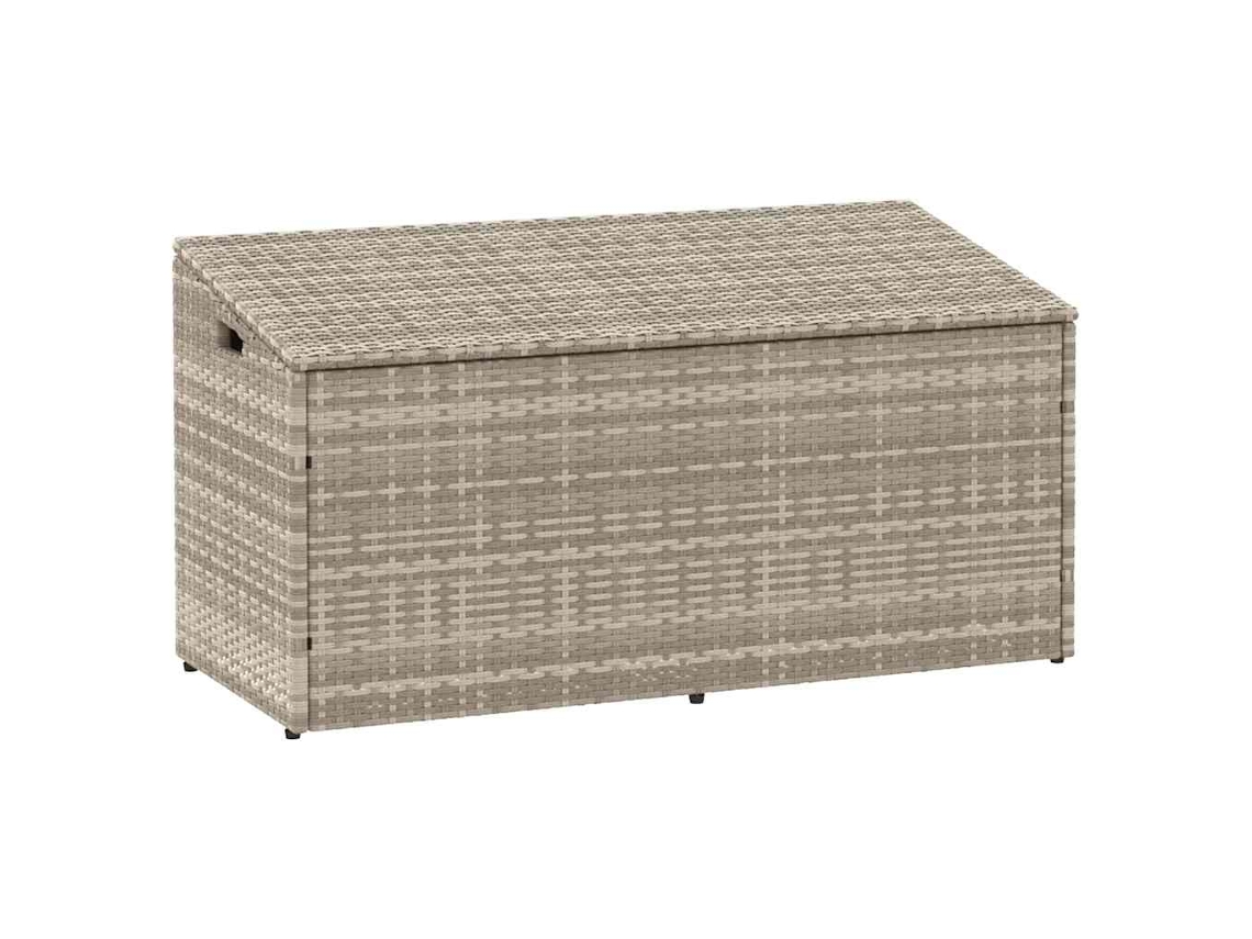 Vidaxl Caixa De Arrumação P/ Jardim 110x50x58 Cm Vime Pe Cinza-claro