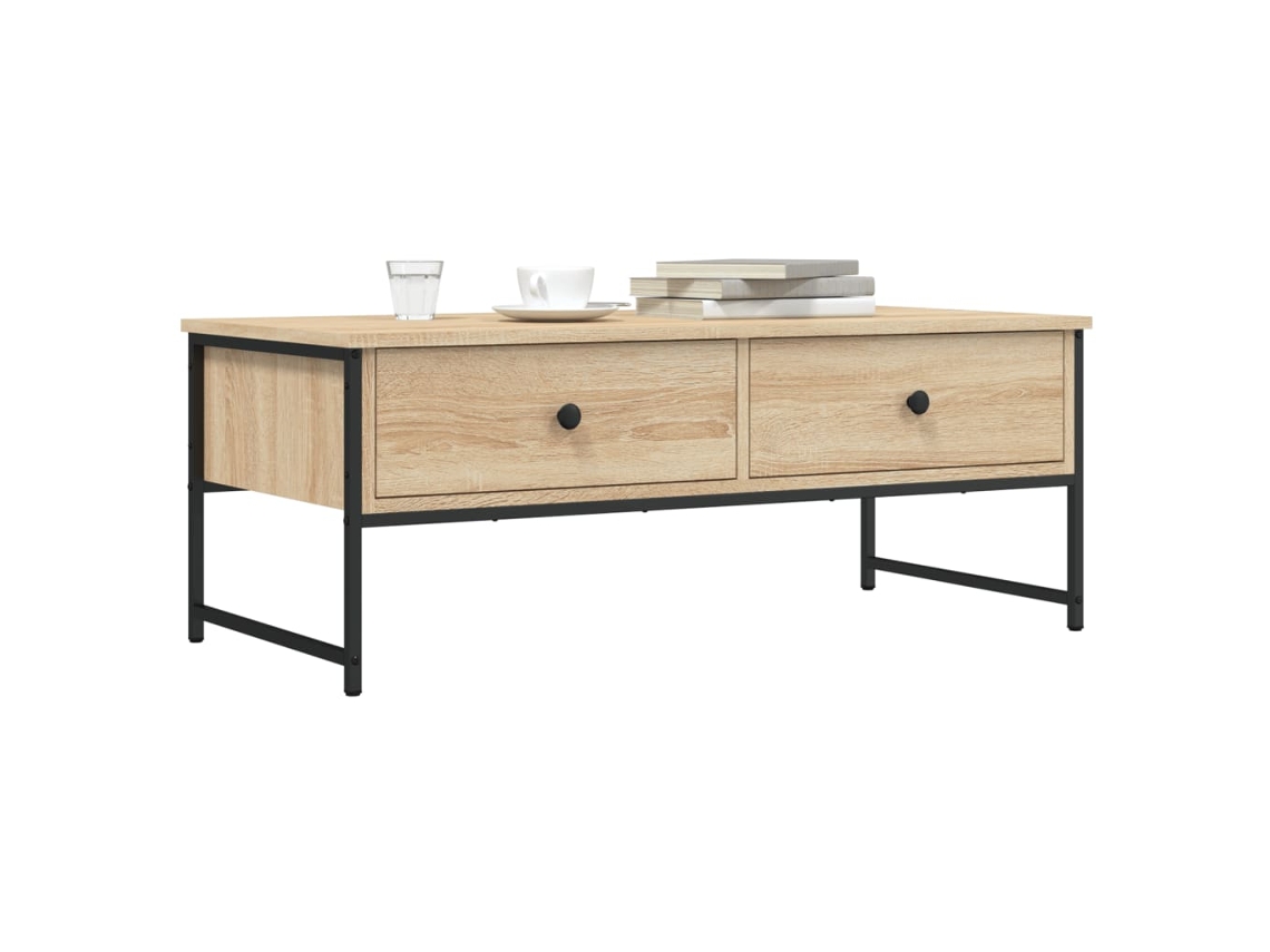 Vidaxl Mesa De Centro 101x49x39,5 Cm Derivados Madeira Carvalho Sonoma