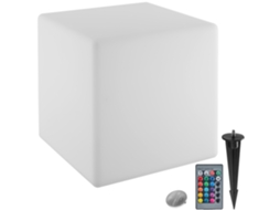 Tectake Cubo Luminoso Luminous Cube, Led Com Comando À Distância, Branco