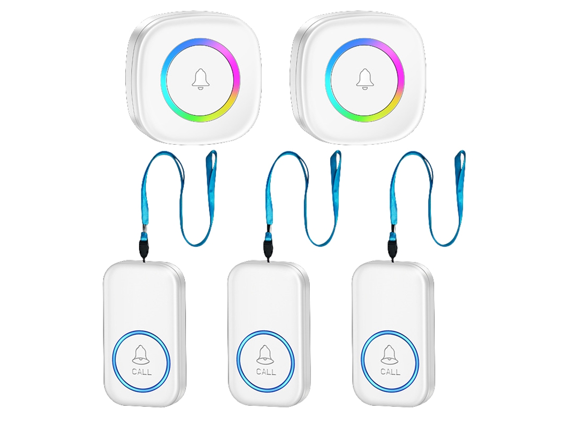 Laxiscreed Campainhas Led Com Chamada De Emergência E Alarme De Casa Sem Fios