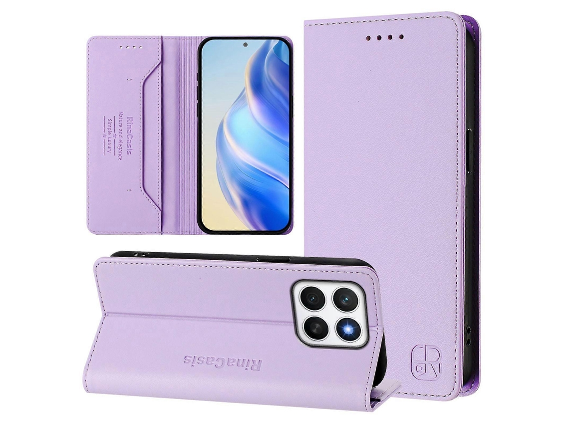 Capa De Couro Para Celular Rc01 Com Dupla Dobra Magnética E Rfid