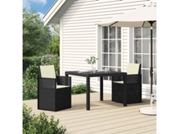 Vidaxl Conjunto De Jantar Para Jardim 3 Unid. Antracite E Creme Pp