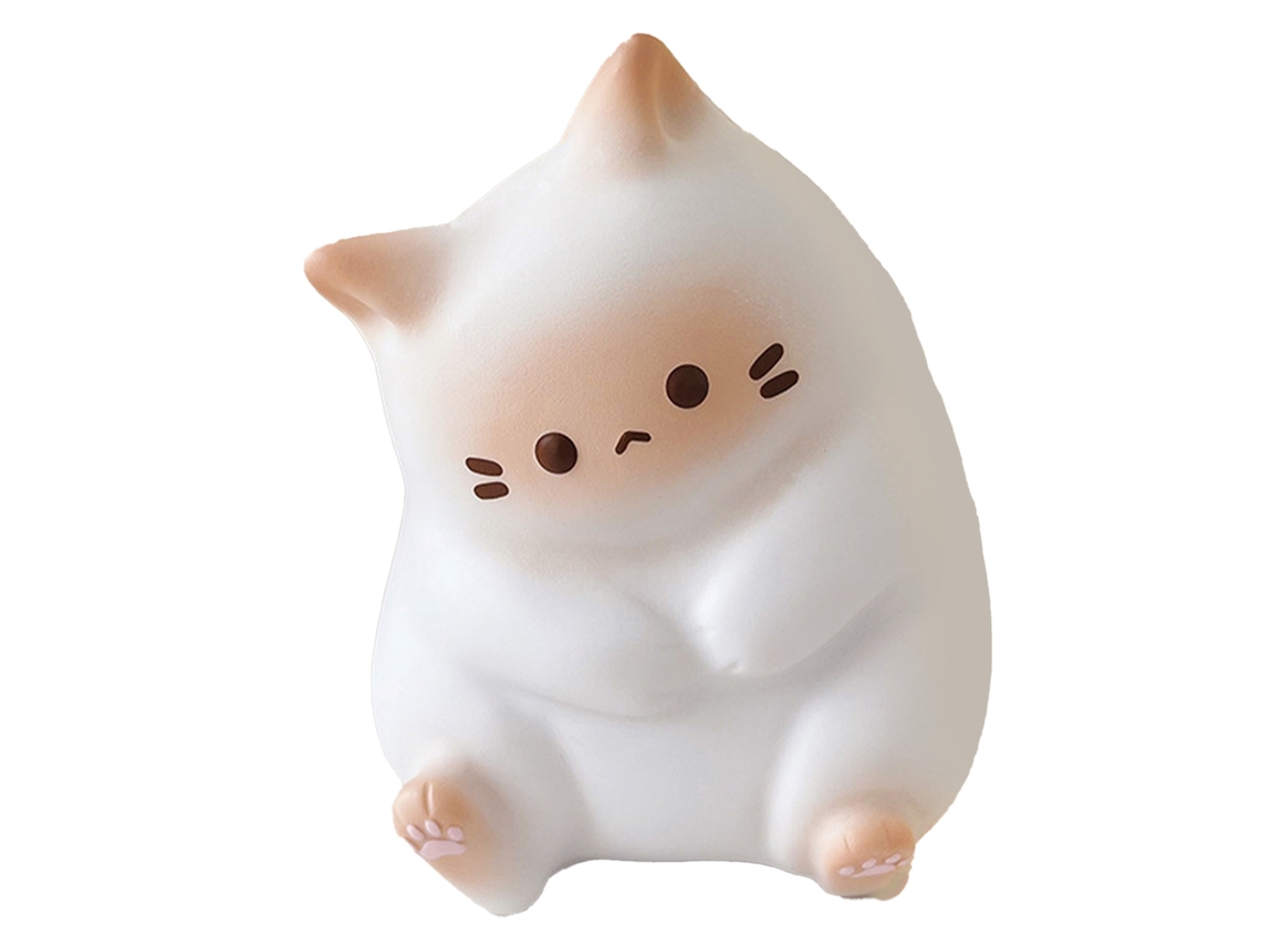 Mali brinquedo de Esmagamento Gato Fofo Pu Macio Anti estresse Decorativo Branco para Casa Escritório Viagem