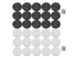 Set De Fichas De Damas Plásticas 22mm Negro E Branco Para Crianças Brinquedo Damas Internacionais
