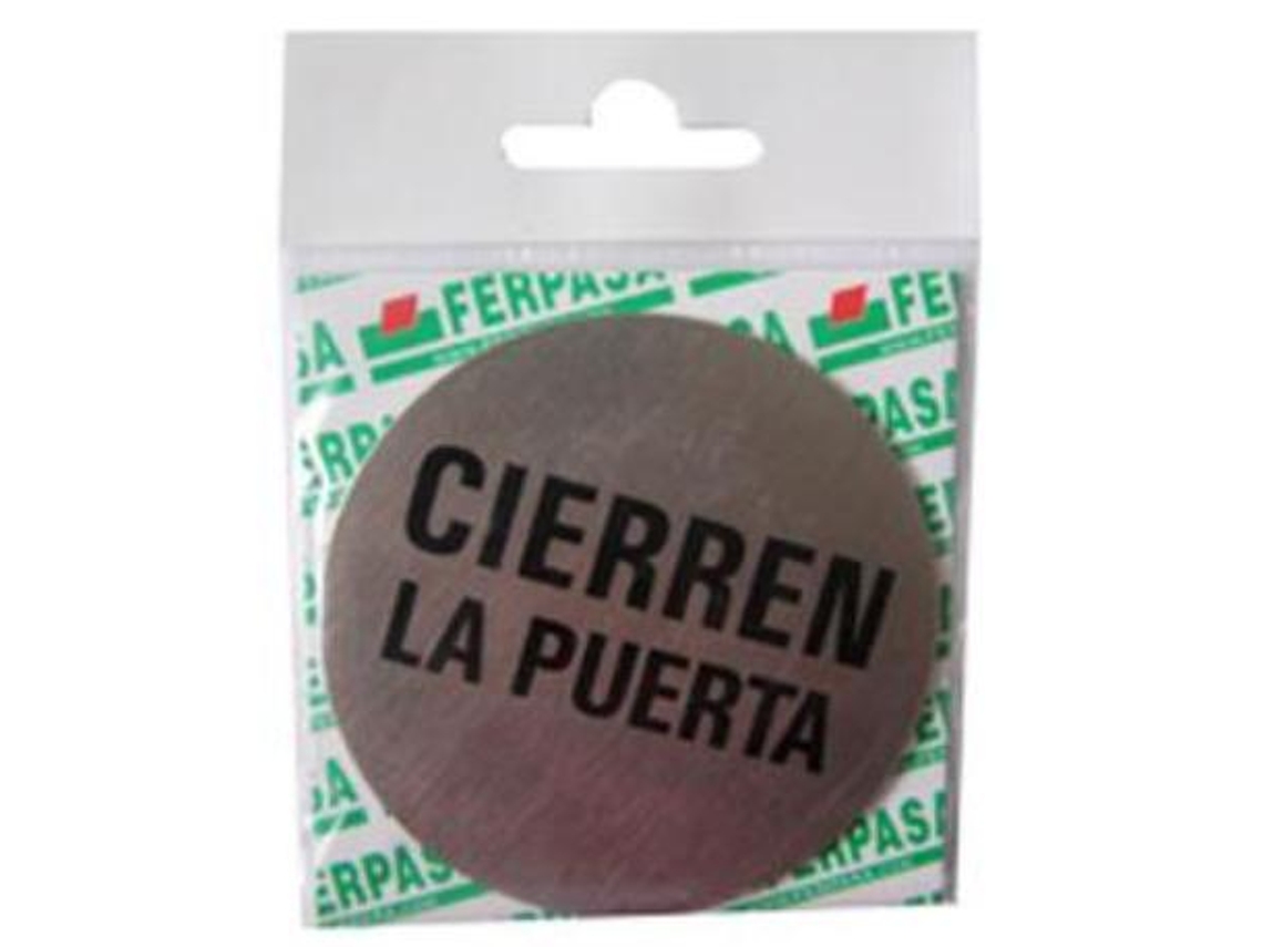 Placa cierren la puerta  redondo 75mm