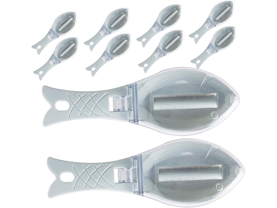 De 10 Raspadores De Escamas De Peixe Manuais Para Cozinha, Com Capa, Cabo Ergonômico, Para Remoção Gokoco
