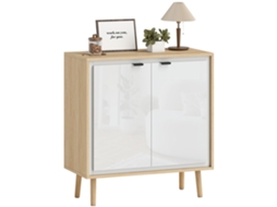 Aparador Buffet Compartimento Aberto Gaveta Madeira 80x30x82cm Branco ZENCORE SERVICES