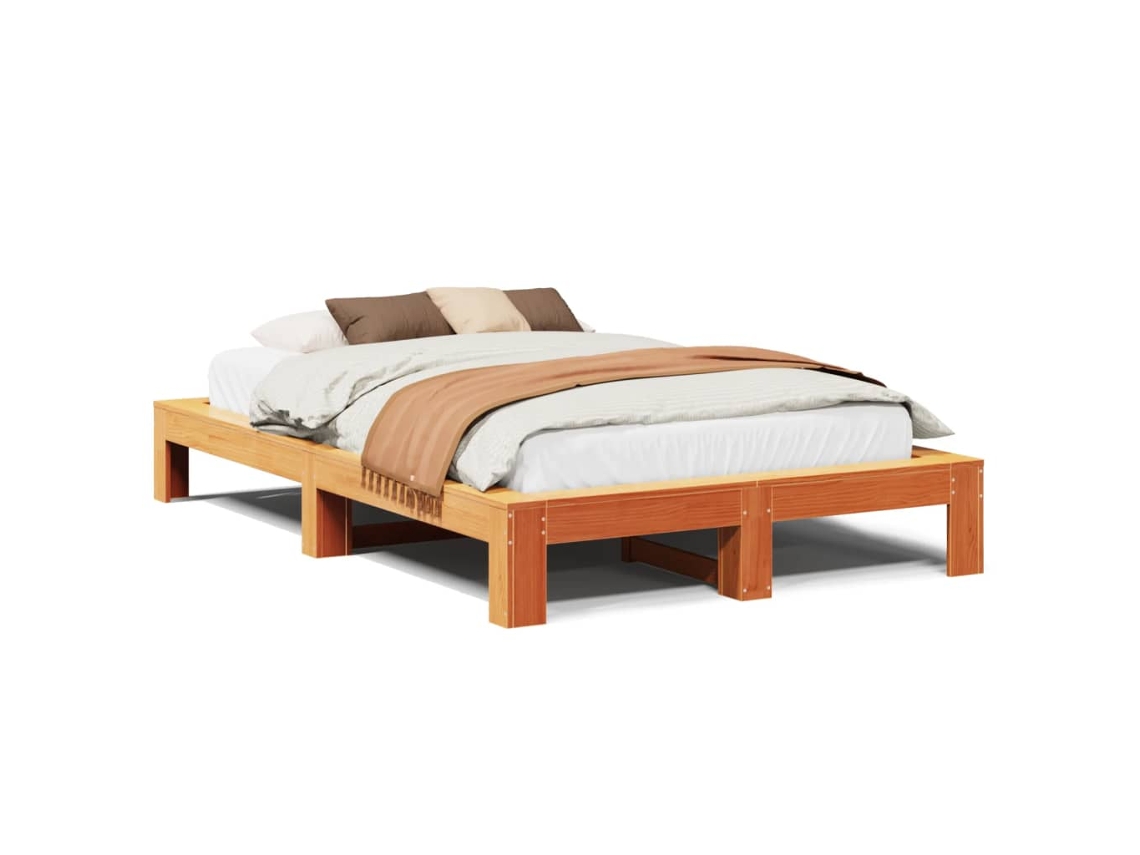 Cama Sem Colchão 120x190 cm Madeira Pinho Maciça Castanho mel MAISON EXCLUSIVE