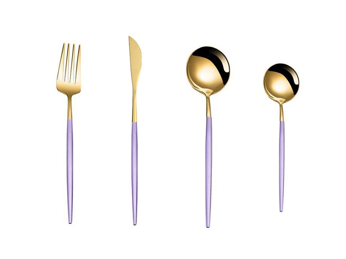 Elysve Pack De 4 Facas Garfos E Colheres Para Churrasco
