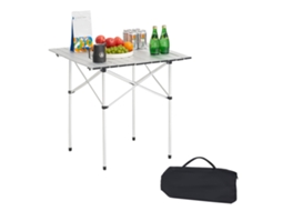 Mesa de acampamento dobrável portátil de alumínio Vevor (700 mm), prata
