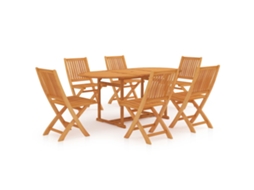 Conjunto de Jantar de 7 para Jardim Madeira de Teca Maciça MAISON EXCLUSIVE