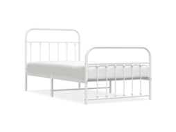 Bed Frame, Bed Frames Vidaxl Branco Aço (100 X 190 Cm)