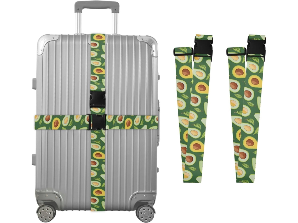 Conjunto De 2 Cintas Bagagem Personalizáveis Com Fivelas, Verde Abacate