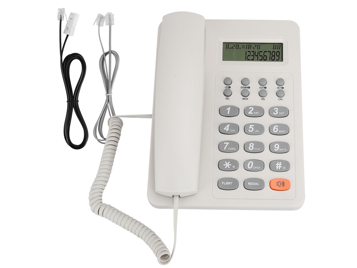 Telefone Fixo De Escritório Kx T8206 Com Display Lcd Sistema Dtmf/fsk Dual Branco