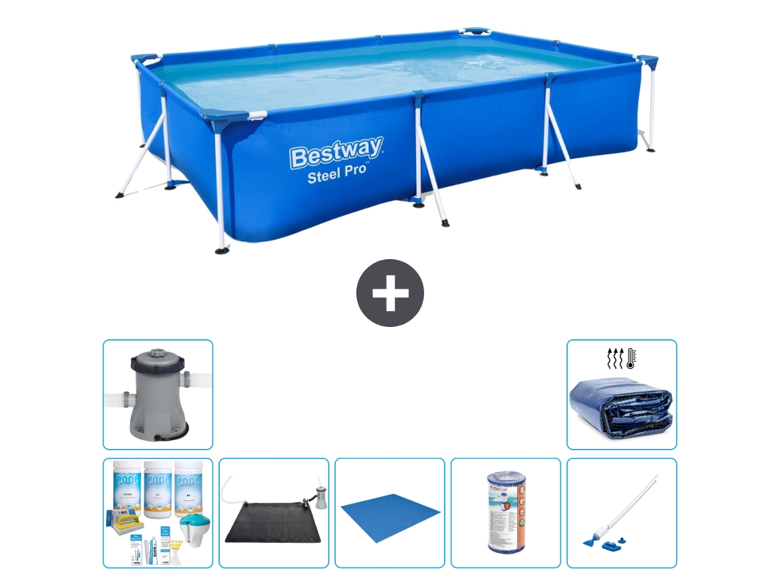 Bestway Piscina Bestway Steel Pro Retangular - 300x201x66 Cm - 8-peças S22251