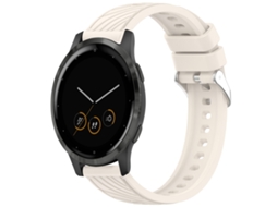 Bracelete para Garmin Vivoactive 4s Silicone Textura Listrada Fivela de Aço Prate Starlight XIAOMOYU (18mm)