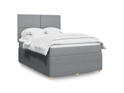 Vidaxl Cama com Molas/colchão 140x190 Cm Tecido Cinzento claro