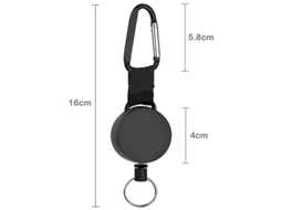 Porta Chaves Extensível Robusto Com Cabo De Aço Preto De 65 Cm Aquaforge