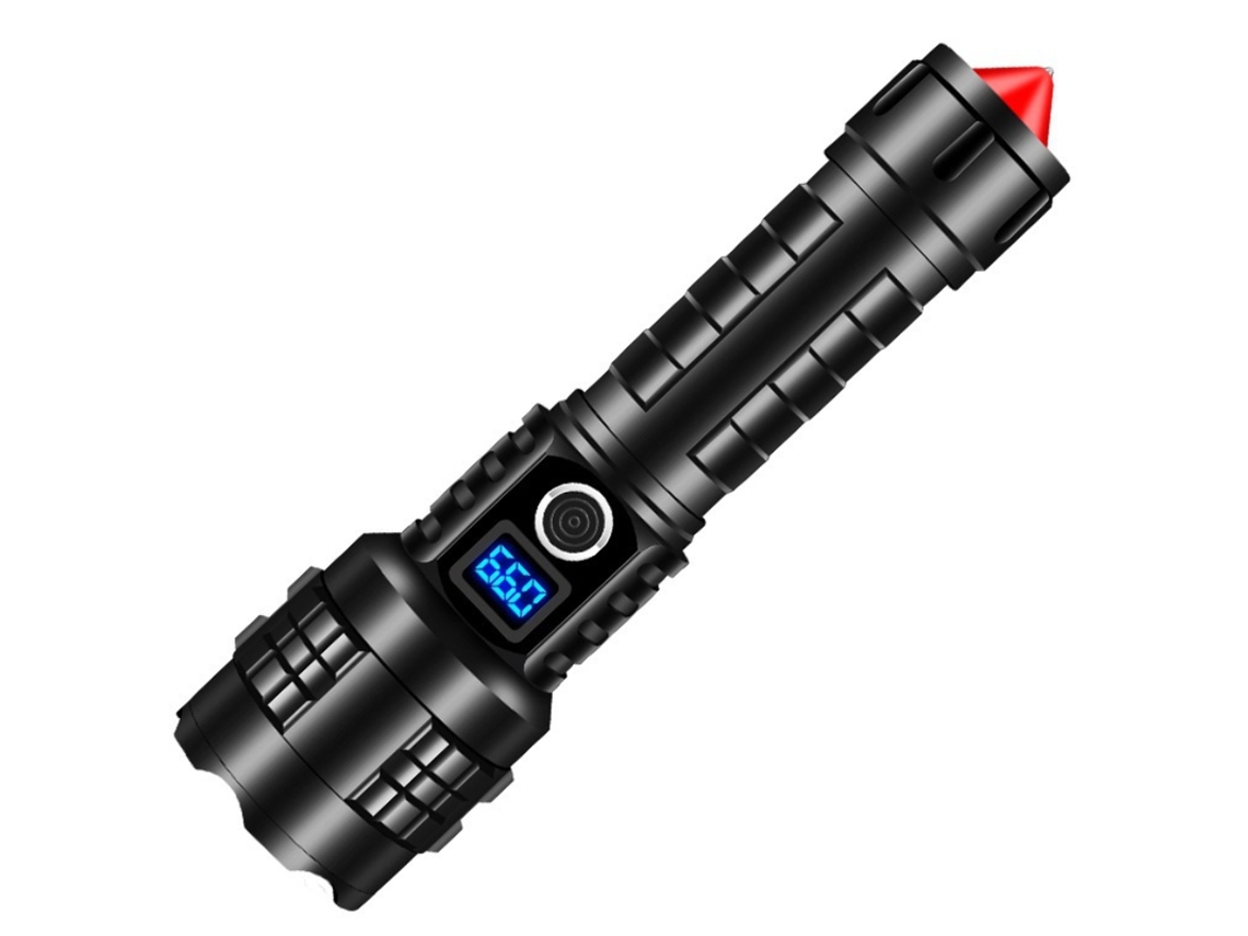 Lanterna Led TURMIN Sdt230209 Super Brilhante e Recarregável 15000 Lumens Preta