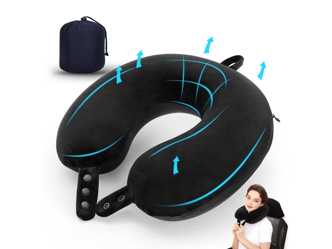 Travesseiro De Pescoço Para Viagens, Melhor Travesseiro De Espuma Viscoelástica Para Aviões Aquaforge