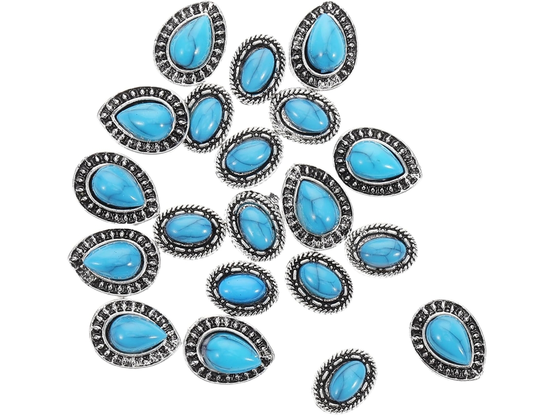 Conjunto de 20 peças de enfeites retrô em resina metálica para uma decoração elegante e exclusiva.