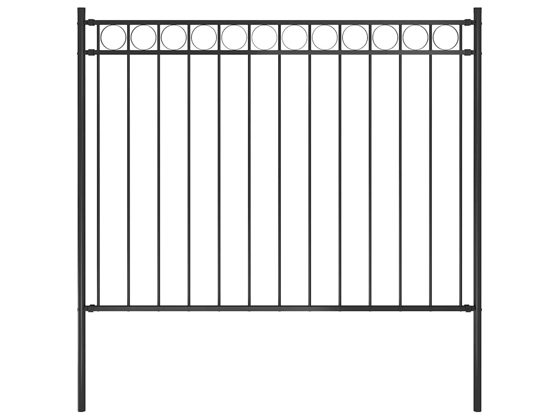 Vidaxl Cerca De Jardim Assen Em Aço, 1,7 X 1 M, Preto