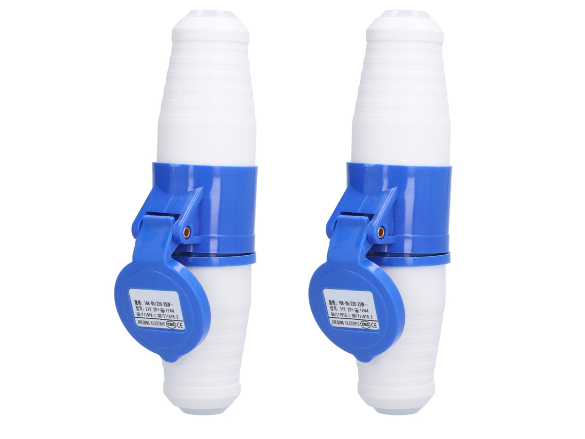 Laxiscreed Jogo De 2 Tomadas Industriais Ip44 3 Pinos À Prova D'água 220-250v 16a
