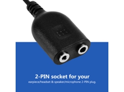 Cabo De Extensão 2 Pinos Para Fone De Ouvido Mic Rádio Baofeng
