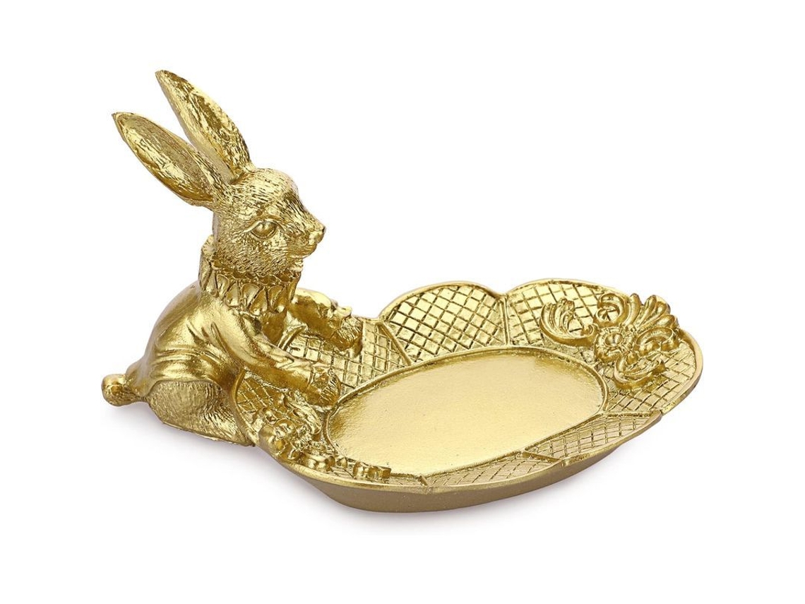 2026-bandeja De Joias Com Estátua De Coelho Sentado Dourado Para Anéis E Bijuterias Linjou