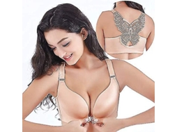 2026 sujetador Comfort Rose com Fecho Frontal, Design T back com Calcinha Floral, Sem Arame e Sem Costuras para Mulher