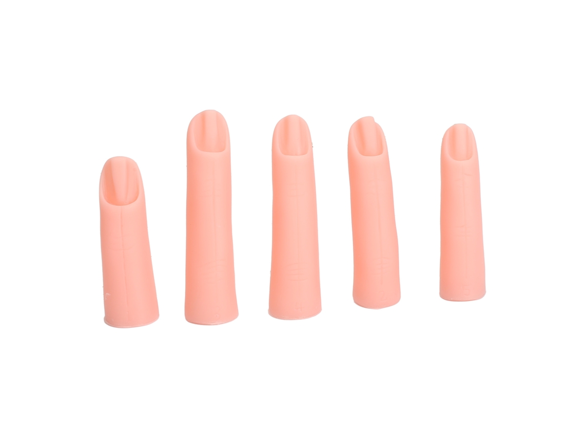 Rebe - Conjunto de 5 Dedos Falsos de Silicone Macio com Ímã para Prática Profissional de Nail Art (Faça Você Mesmo)